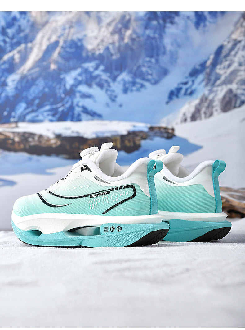 Red Rabbit9pro Winter New Thickened Fleece Warm Men and Women Sports Twist Button Real Carbon Plate Soft Sole Running Shoes