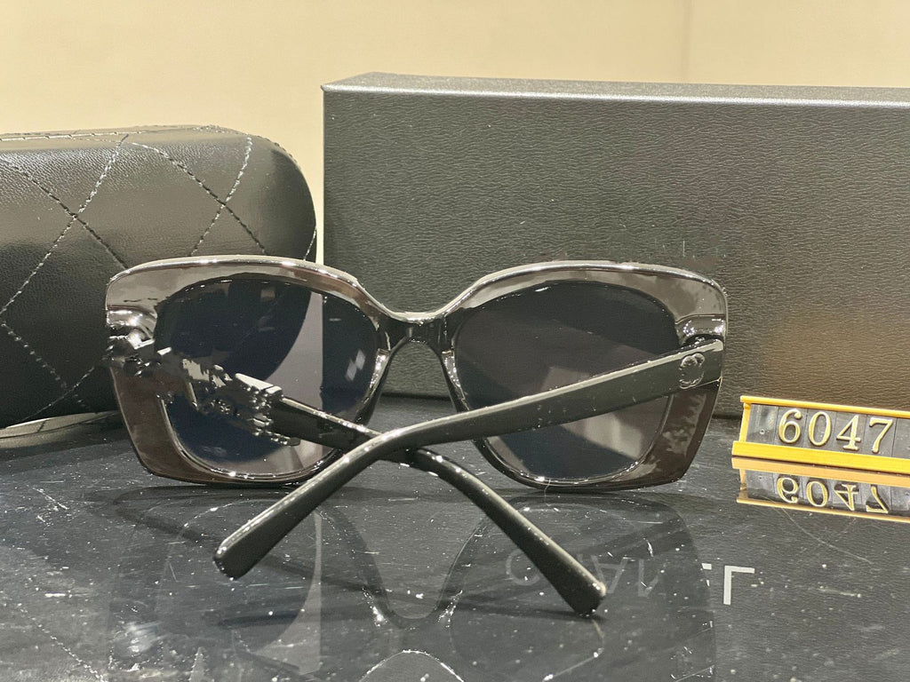 New Fashion Chanel Sunglasses Xiaohongshu Internet Celebrity Same Style Versatile No-Makeup Face Slimming UV Protection Sunglasses