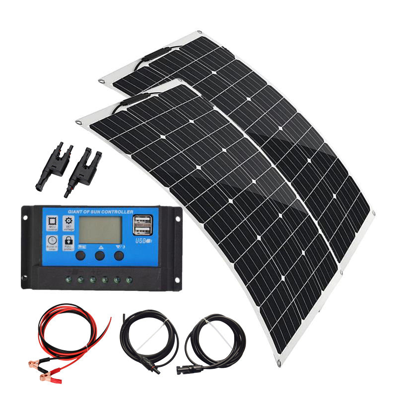 Factory Direct Solar Panel 200W 18V Flexible Emergency Charging Home/Camping Outdoor Photovoltaic Battery Panel