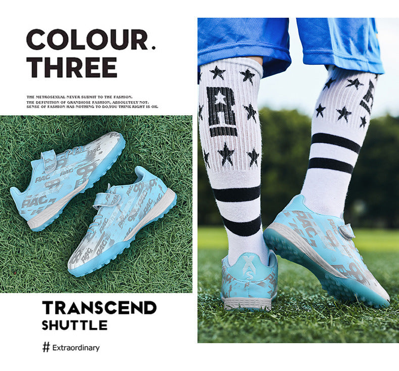 New Children's Magic Sticker Broken Nail Training Football Shoes Girls Boys Primary School Students Competition Training Sneakers