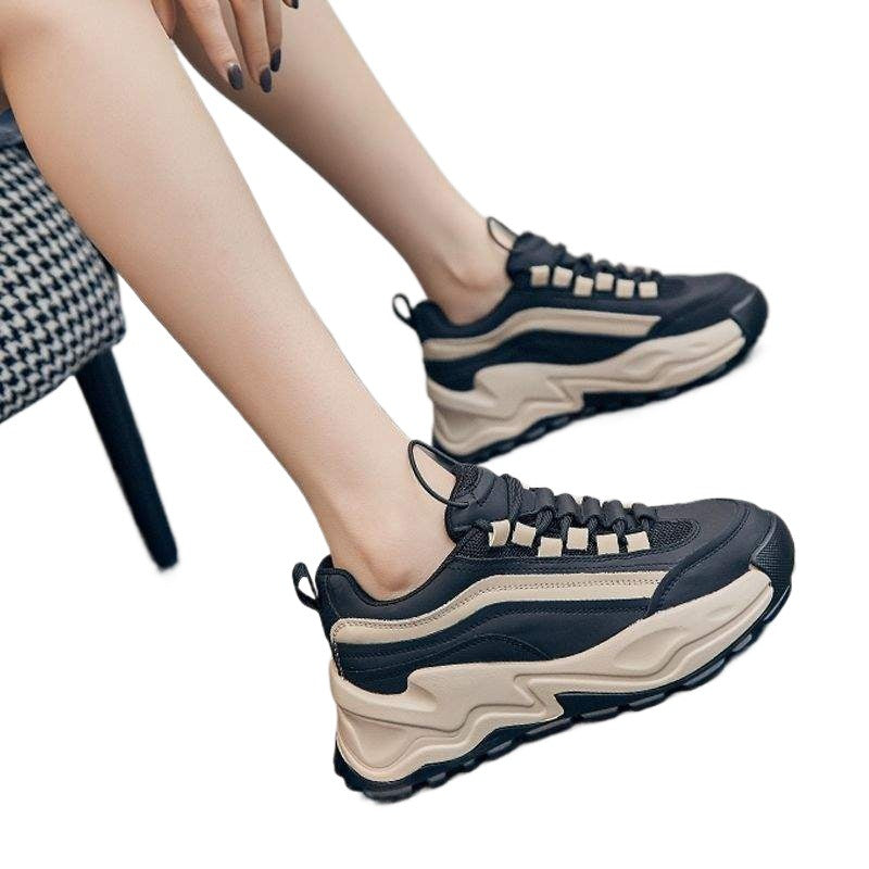 Women's Dad Sneakers for Spring and Autumn2025New Korean Style ins Trendy Thick-Soled Height-Increasing Autumn Versatile Sports Shoes