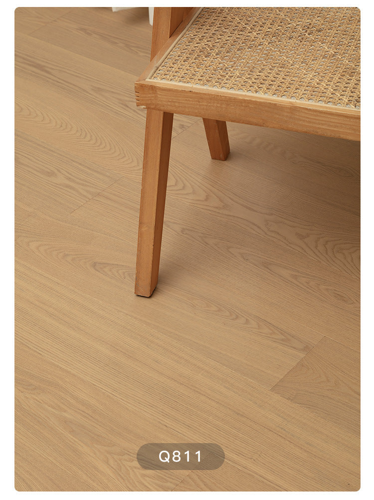 1.2mm White Ash Natural Wood Veneer New Three-Layer Solid Wood Composite Floor Heating Home Eco-Friendly Flooring Package Installation for Entry