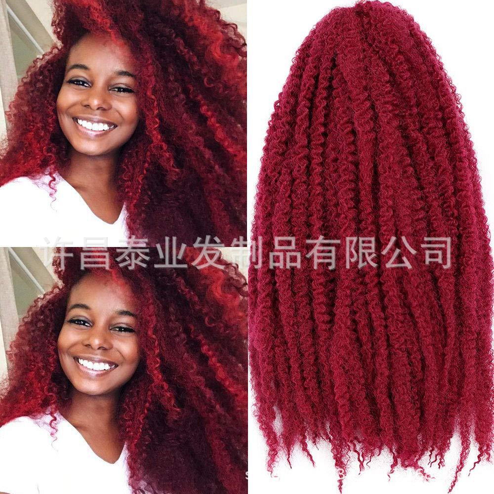 European American African Cross-Border Wig Dreadlocks Marley Braids Crochet Hair Afro Marley braids Big Caterpillar