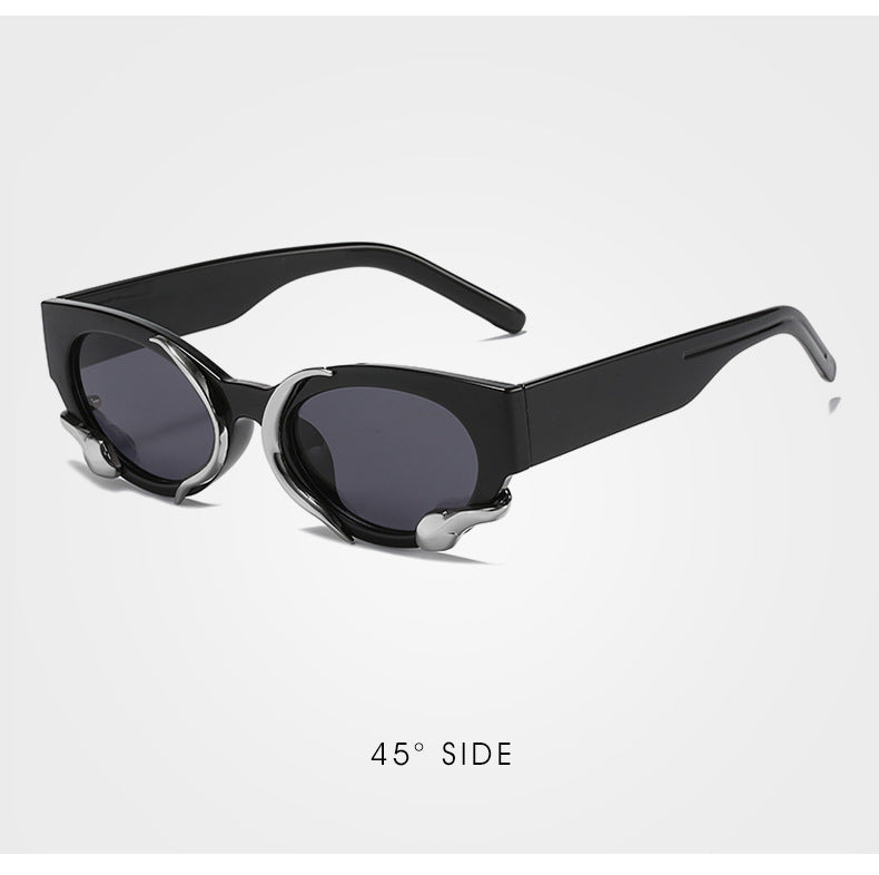 gm Same Style Women's Sunglasses Snake Small Frame Sunglasses High-End Steampunk Cat Eye Glasses shades