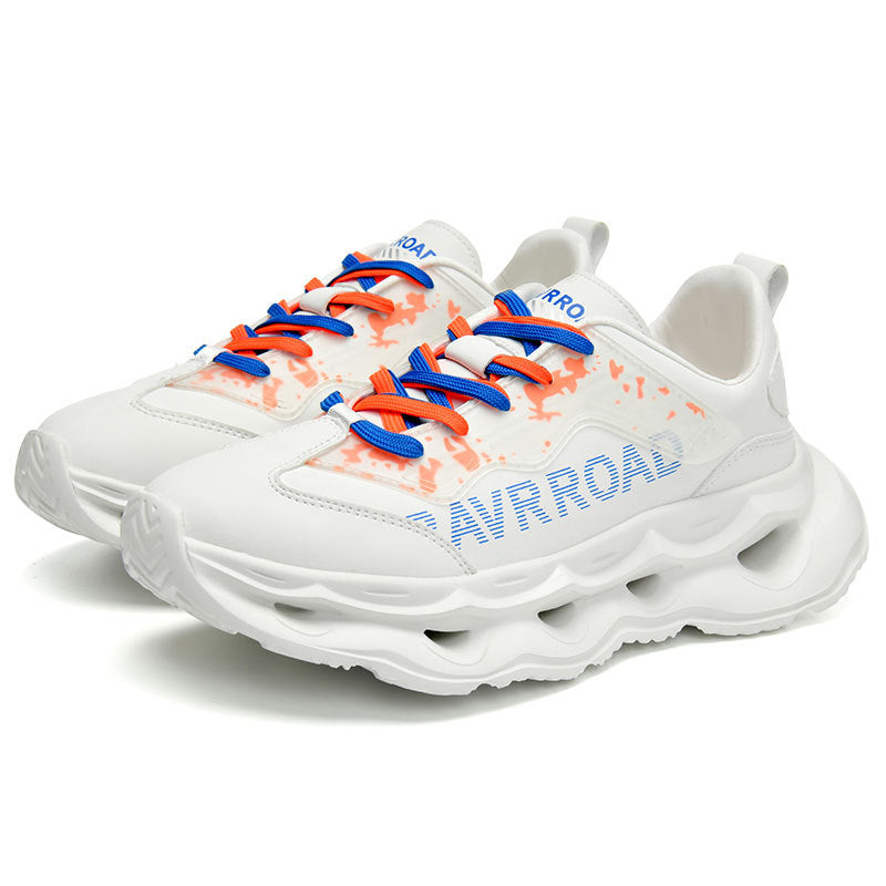 2025New Year's New Rebound Shock Absorption Sports Shoes Men's Fashion Retro Leather Dad Shoes Comfortable Wear-Resistant Running Shoes