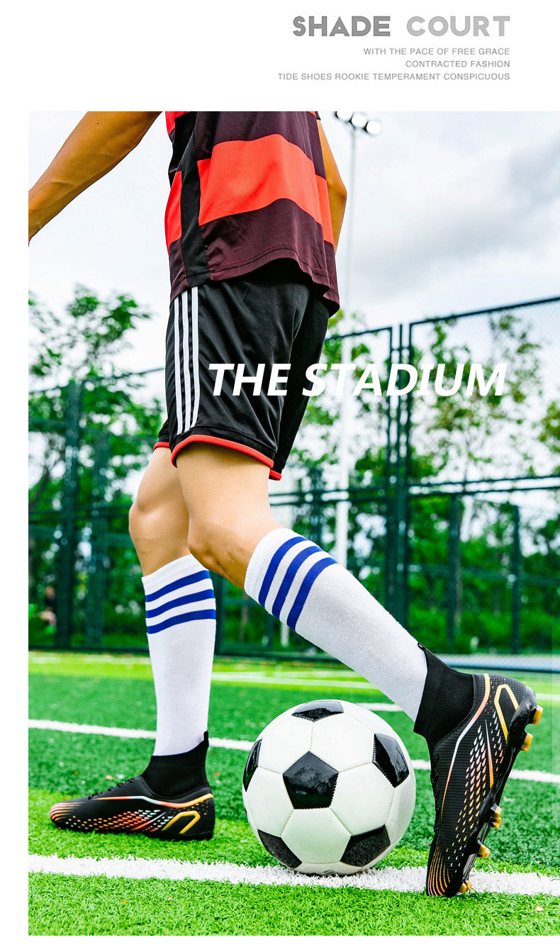 New football shoes for men and women AG Long Spike gold Competition Student Training Shoes Artificial Turf TF Wholesale of Broken Nails