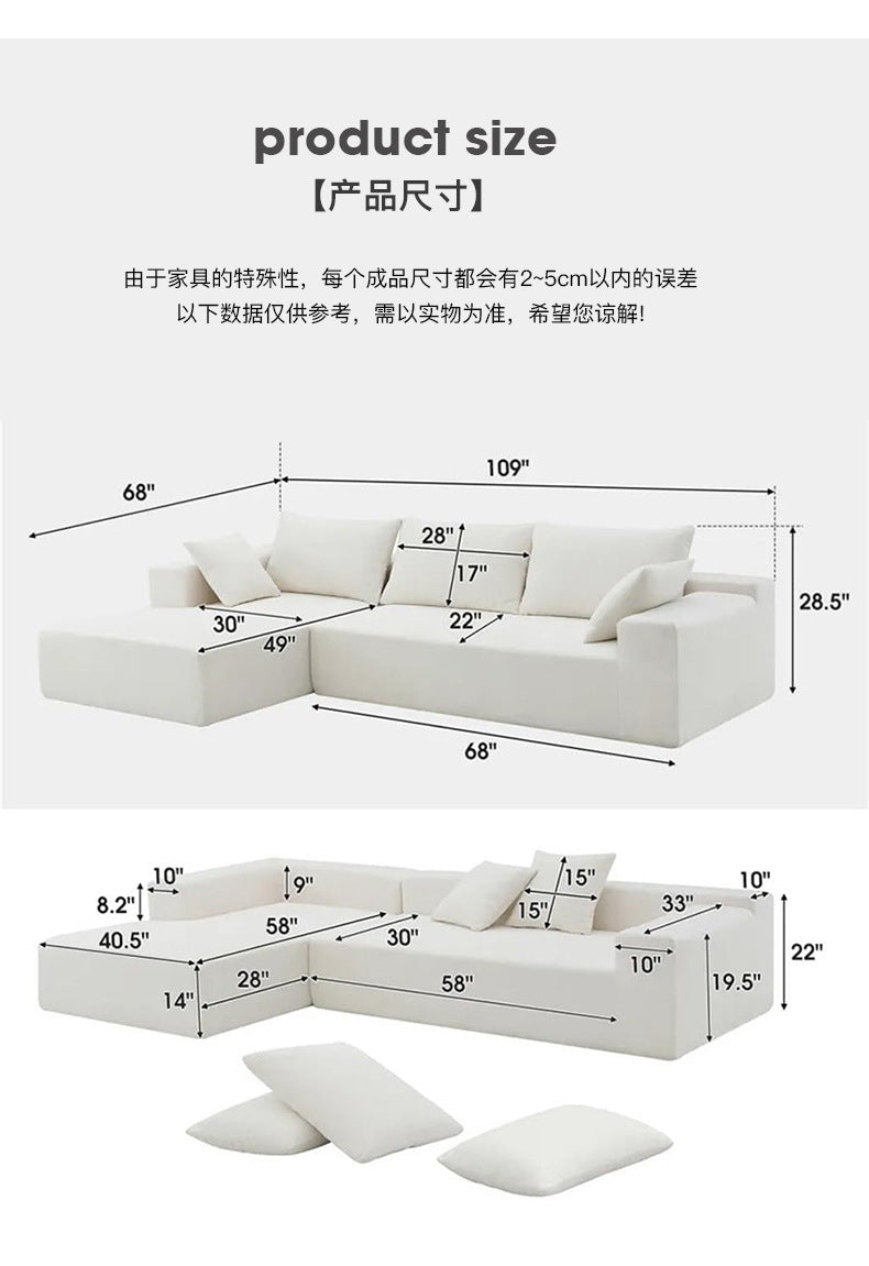 Vacuum Compression Modern Minimalist Tofu Block Sofa Small Apartment Living Room Retro Straight Row Roll Pack Square Fabric Sofa