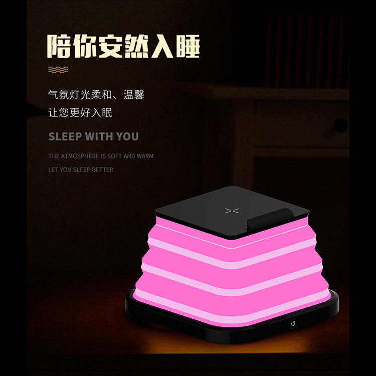 2-in-1 Magnetic Attachment15W Wireless Charging Table Lamp Gift Reading Lamp Multi-Color Adjustable Ambient Light Bedroom Bedside Lamp