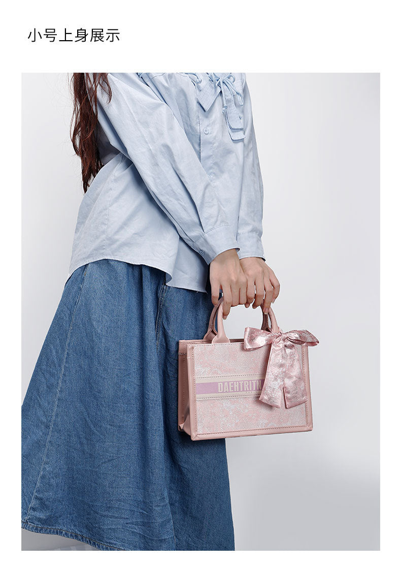 This Year's Trendy Handbag Large Capacity Embroidered Tote Bag for Women Trendy Texture Niche Commuter Handbag