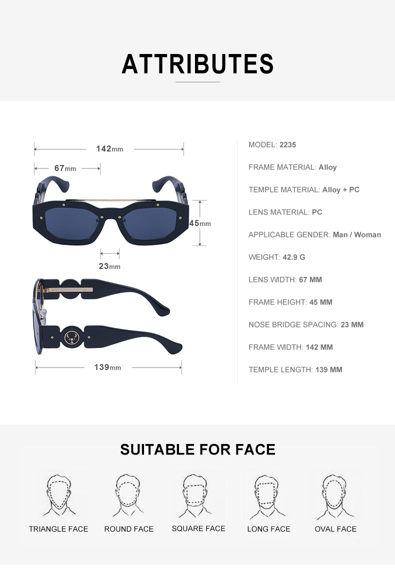 European and American Small Frame Sunglasses for Women UV Protection European and American Internet Celebrity Sunglasses for Women INS Wholesale