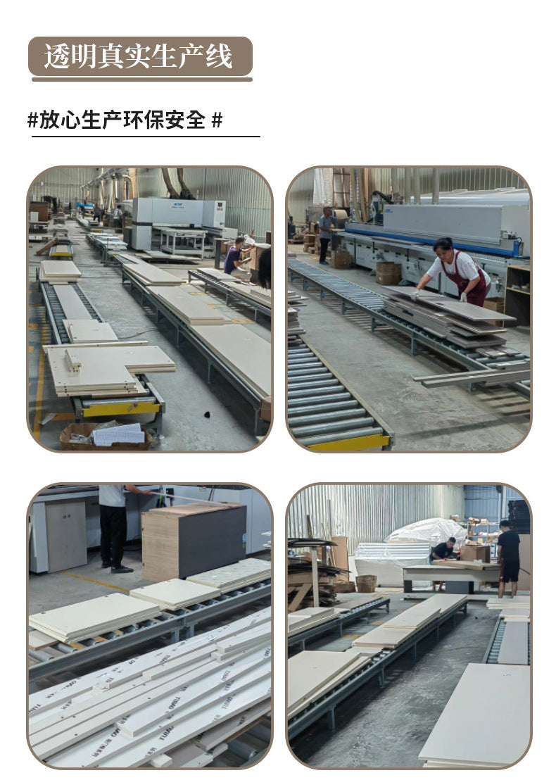 Oak Wardrobe Solid Wood Bedroom Household Handle-Free Storage Cabinet Walnut Color ENF Grade Combination Segmented Wardrobe