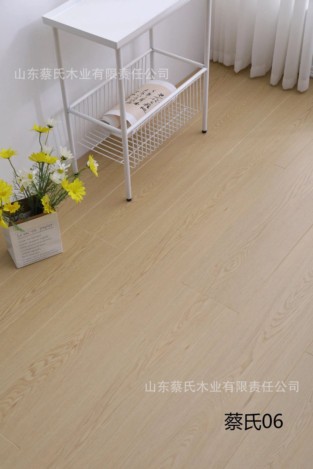 New Three-layer Solid Wood Composite Flooring ENF Grade Lock Flame Retardant Cream Style Natural Wood Style14mm Wear-Resistant Waterproof