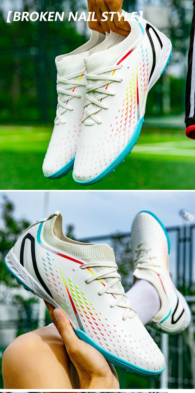 New Style Spike Soccer Shoes for Men, Students, Adults, Grass Training Long Spike Non-Slip Professional Competition Football Shoes