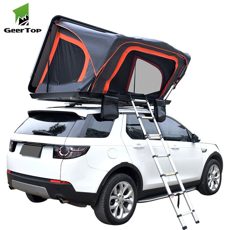 Manufacturer Wholesale Aluminum Alloy Roof Tent Outdoor Camping Travel Rainproof Thickened Hard Top Car Tent1-2People