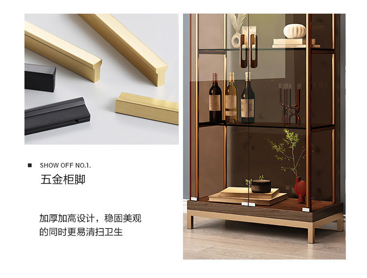 Custom Living Room Tempered Glass Small Wine Cabinet Handcrafted Display Cabinet Wall Triangle Cabinet Corner Decorative Storage Cabinet