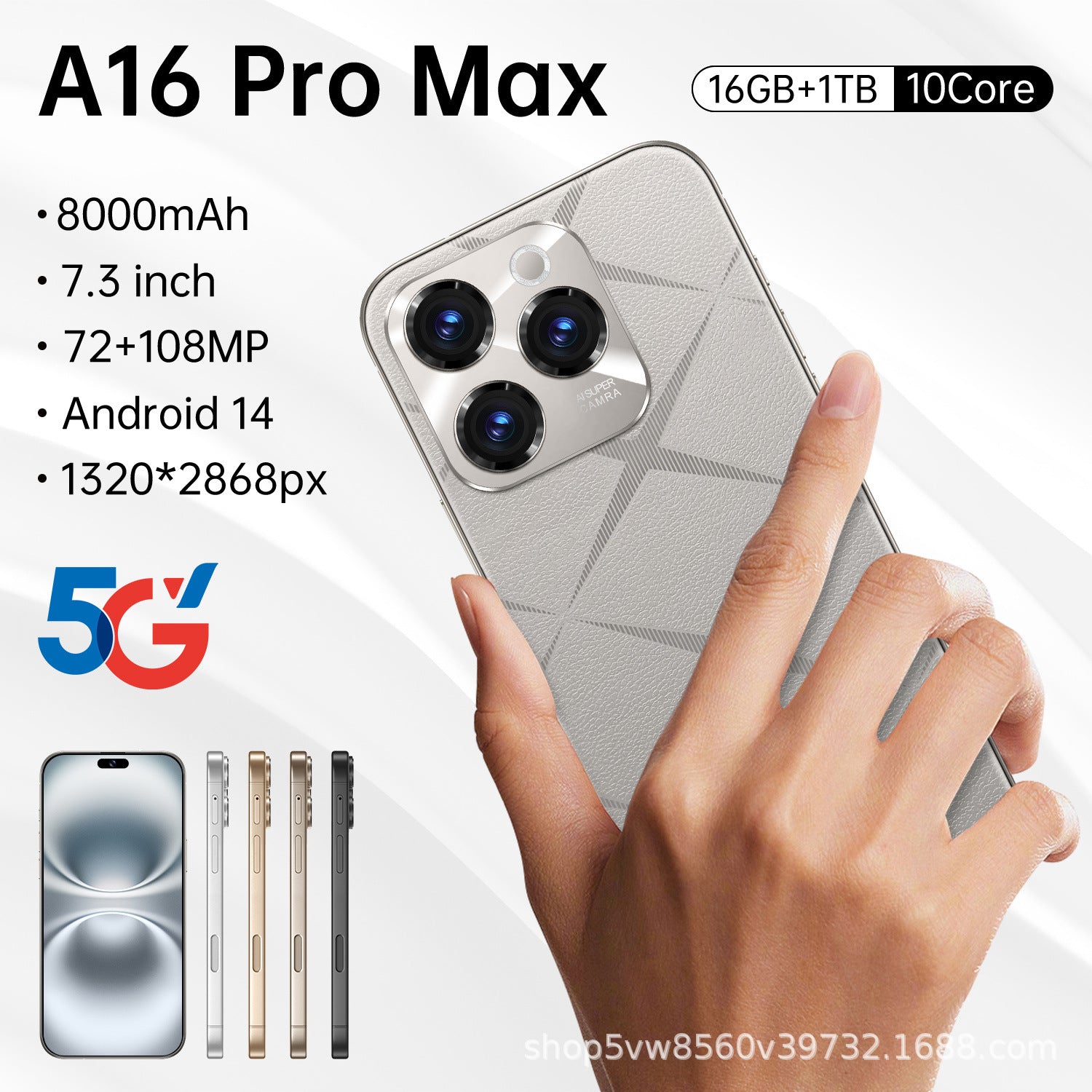 Hot selling product A16 ProMax Android Smartphone16+1T Factory Direct Sales Mobile Phones