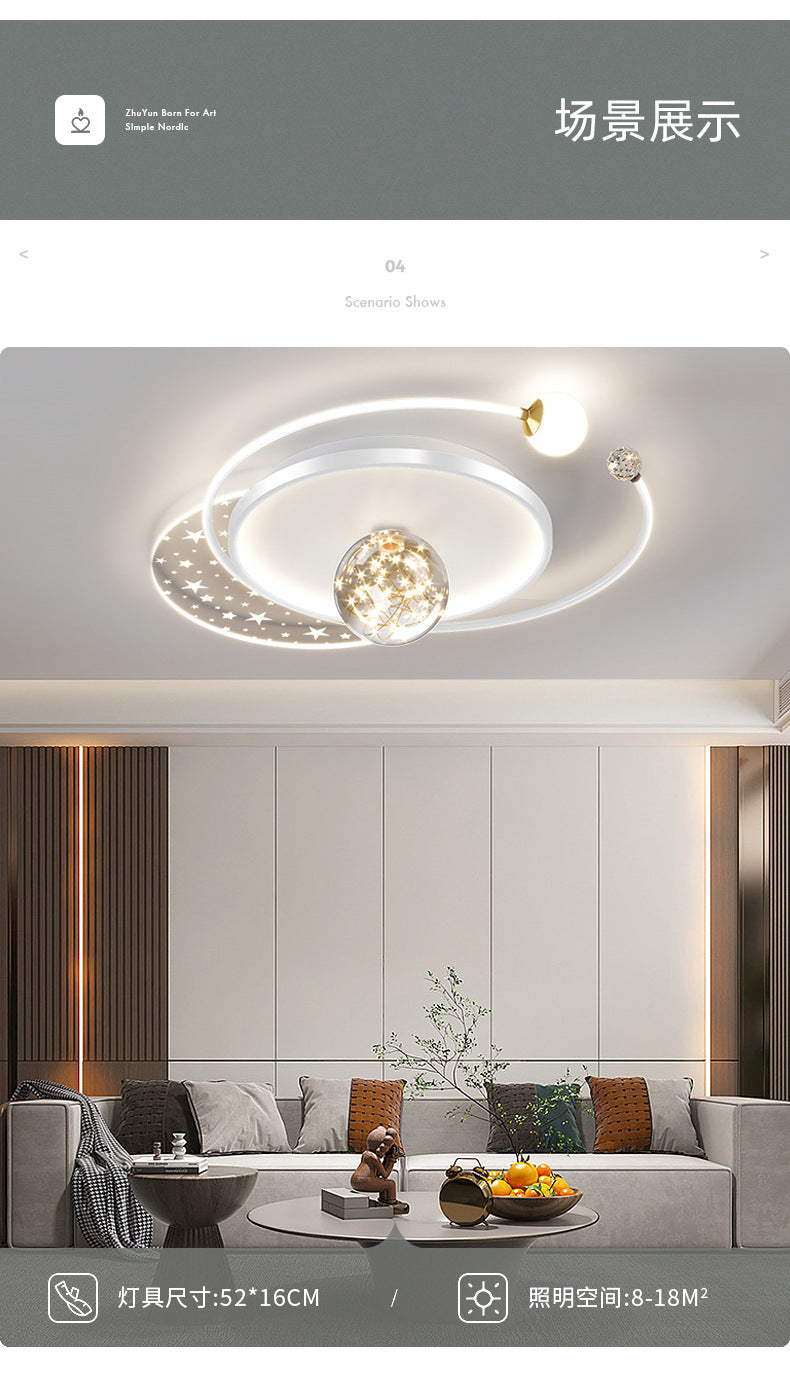Nordic Bedroom Ceiling Light Modern Simple Creative Geometric Master Bedroom Room Lighting Design Water Ripple Ceiling Light