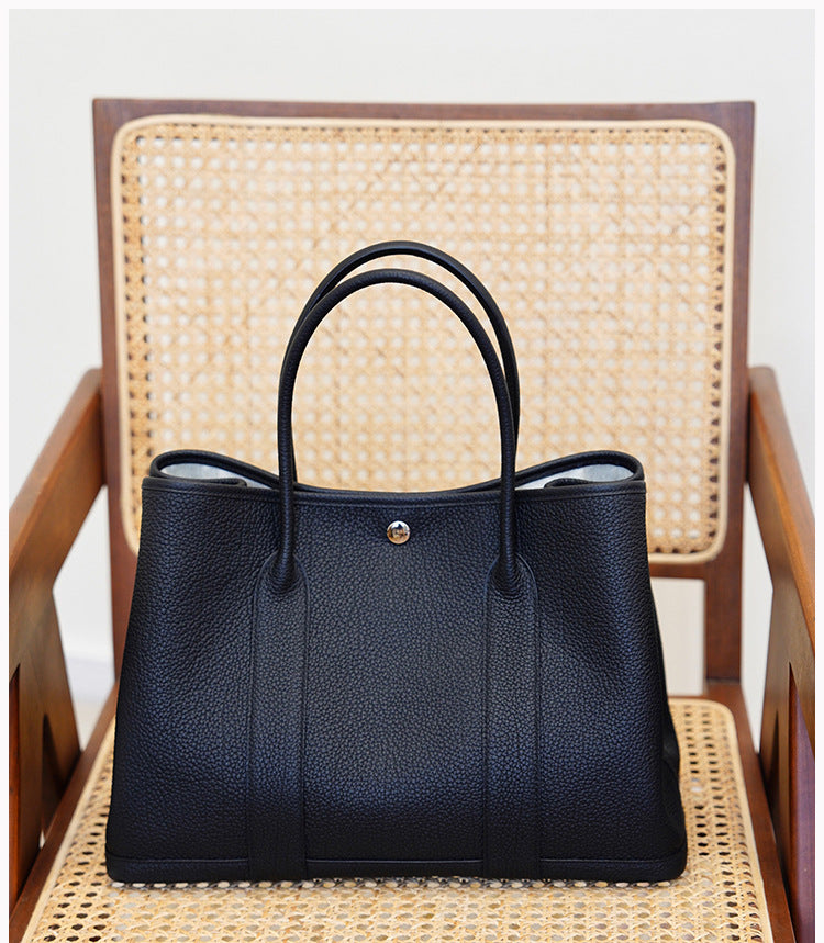 Garden Bag Summer High-End Feel Guangzhou First Layer Cowhide Women's Bag Genuine Leather Tote Bag Large Capacity Commuter Handbag