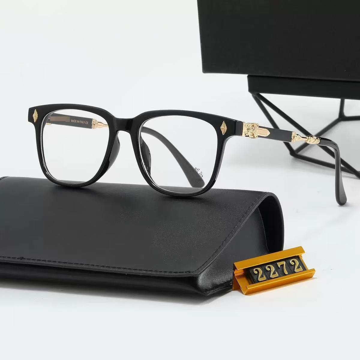 2025New Fashion Trend Square Frame Blue Light Blocking Non-Prescription Glasses Retro Large Frame Unisex Eyeglasses Frame2272