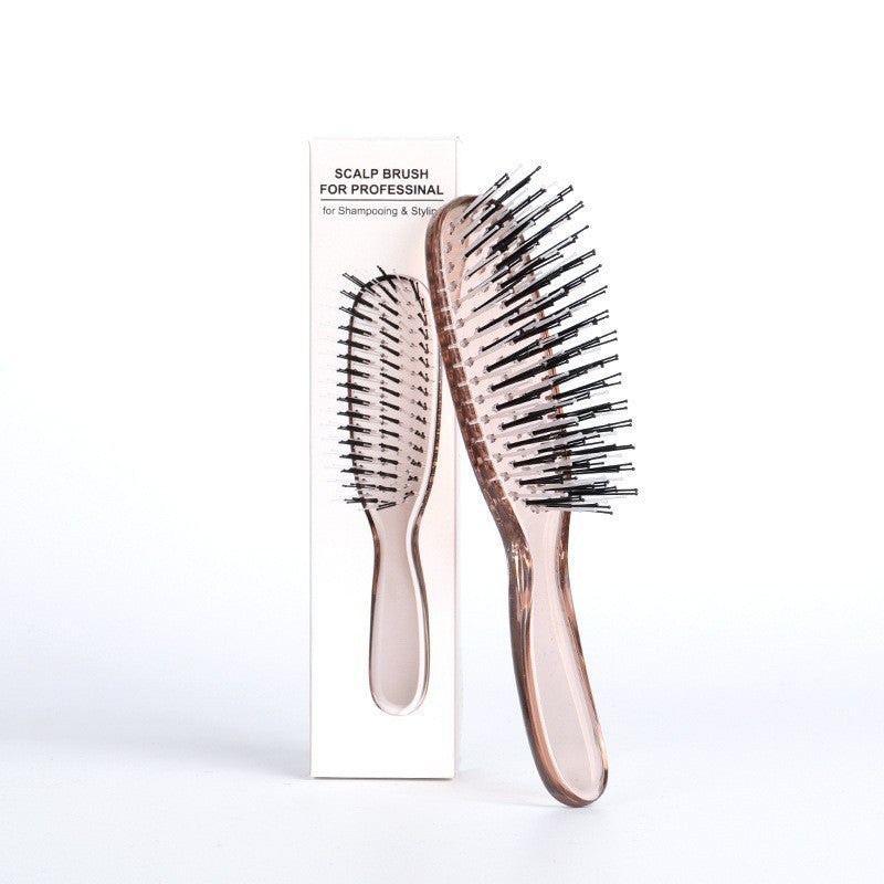 Cross-Border Meridian Fluffy Scalp Cleaning Care Comb High Low Comb Teeth Dry Wet Dual-Use Smooth Hair Fine Needle Electroplated Massage Comb