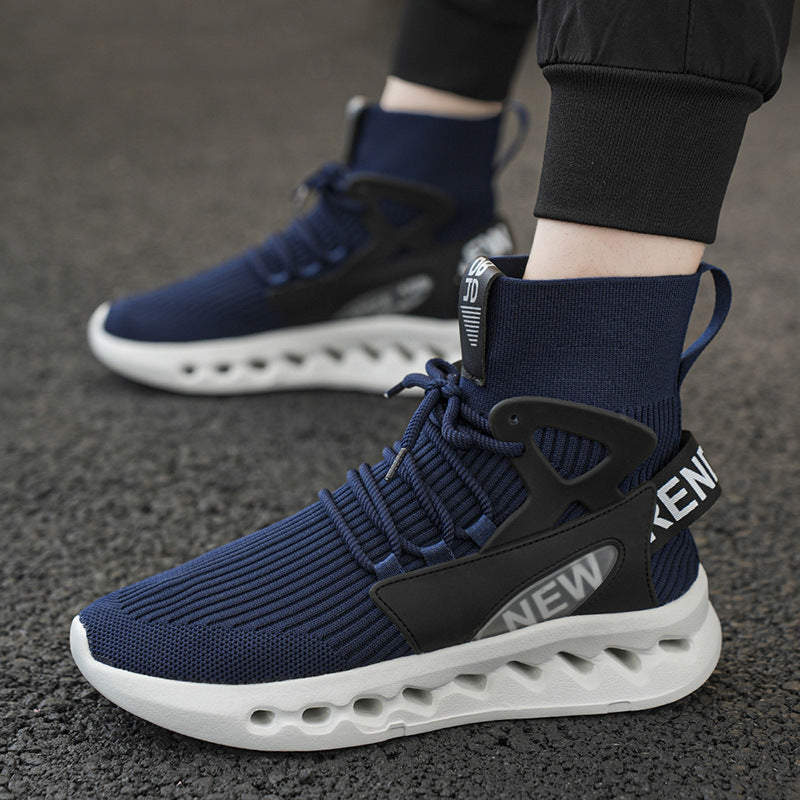 Autumn Winter New Large Size Men's Casual Shoes Youth High-top Shoes Blade Sports Shoes Versatile Running Trendy Shoes