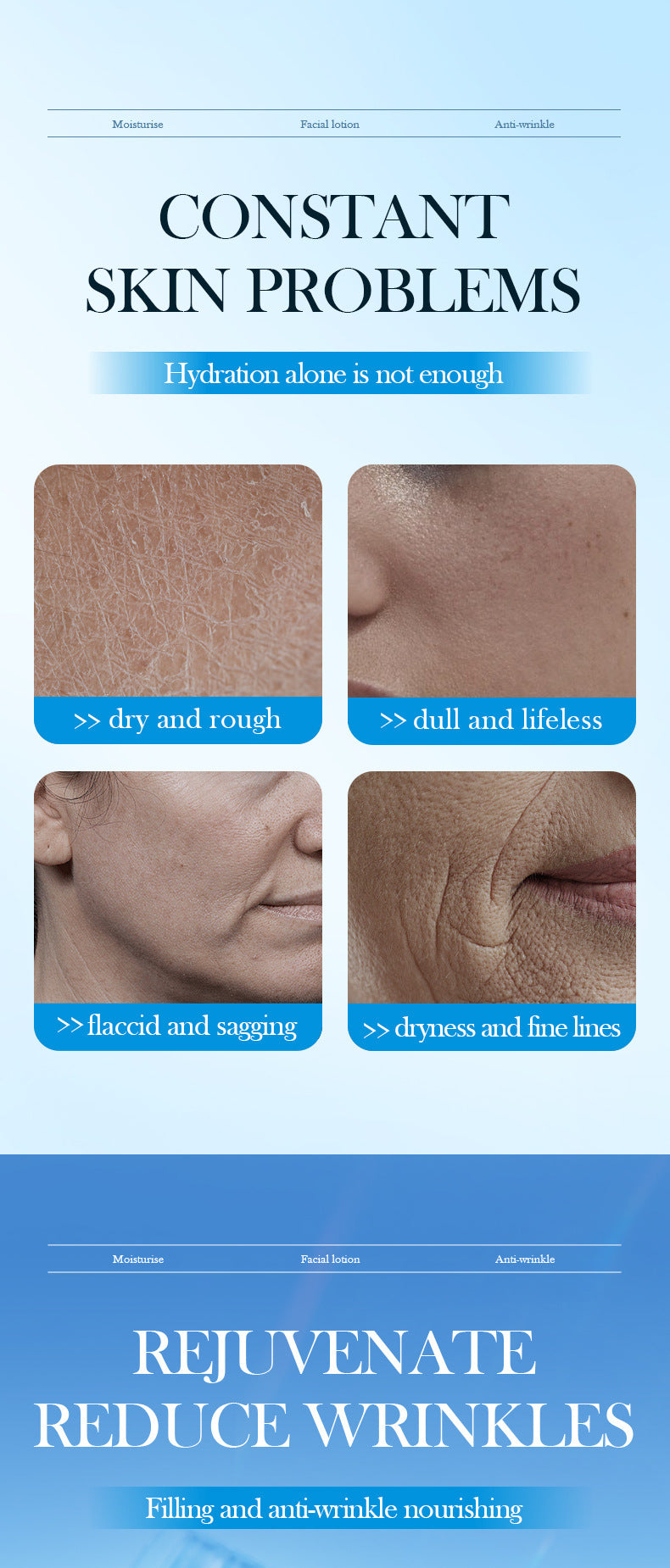 Full English Hyaluronic Acid Face Cream SADOER8D Anti-wrinkle Hydrating Nourishing Face Cream Moisturizing and Rejuvenating  Foreign Trade Wholesale