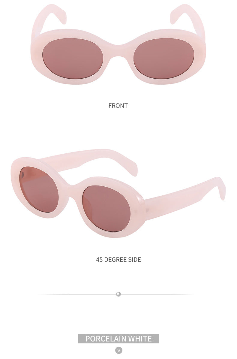 Fashion Round Frame Sunglasses for Women Trendy European and American Style ins Small frame sunglasses for women outdoor sun protection glasses shades