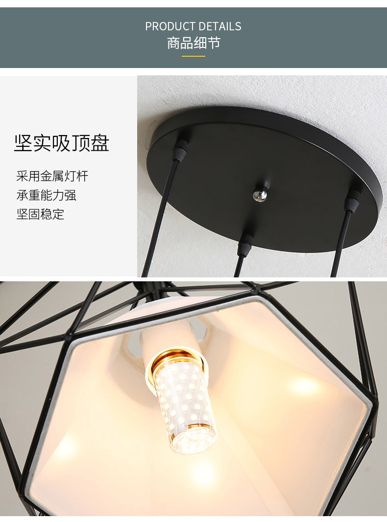 Nordic Restaurant Pendant Light Three-Head Bar Dining Room Table Lamp Creative Personality Bedroom Lamp Modern Minimalist Lighting Fixture