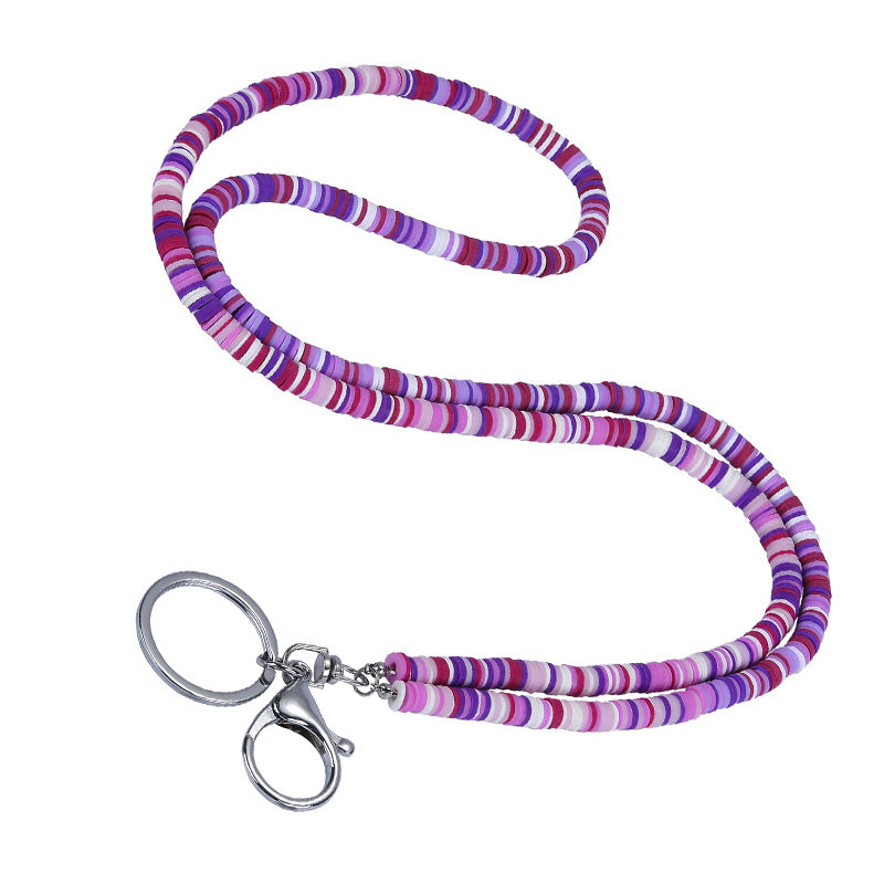 Bohemian Style Necklace Colorful Soft Clay Phone Key Beach Necklace Work Badge Pendant Women's Soft Clay Necklace
