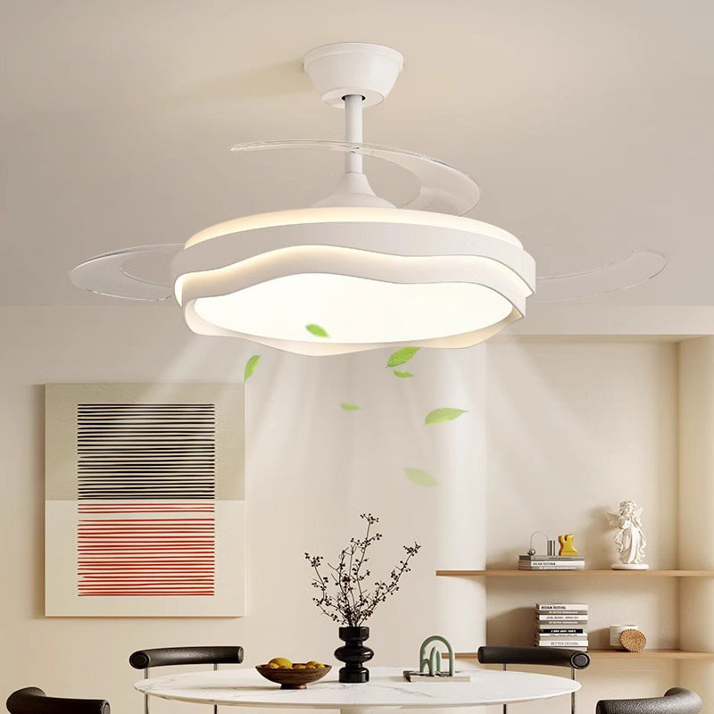 Invisible Fan Light Full Spectrum Eye Protection High Wind Power Silent Modern Simple Hall Bedroom Room Restaurant Ceiling Fan Light