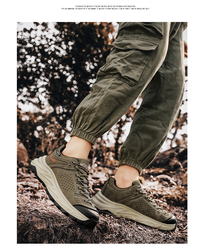 新款厚底增高港式老爹鞋 时尚复古户外防滑徒步鞋 运动休闲鞋 男鞋