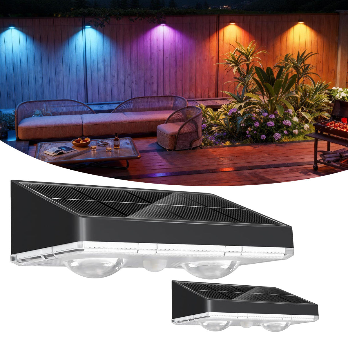 Solar Fence Light Outdoor Wall Light Waterproof Atmosphere Decorative Light Super Bright Warm Light Color Light Trail Fence Fence Light