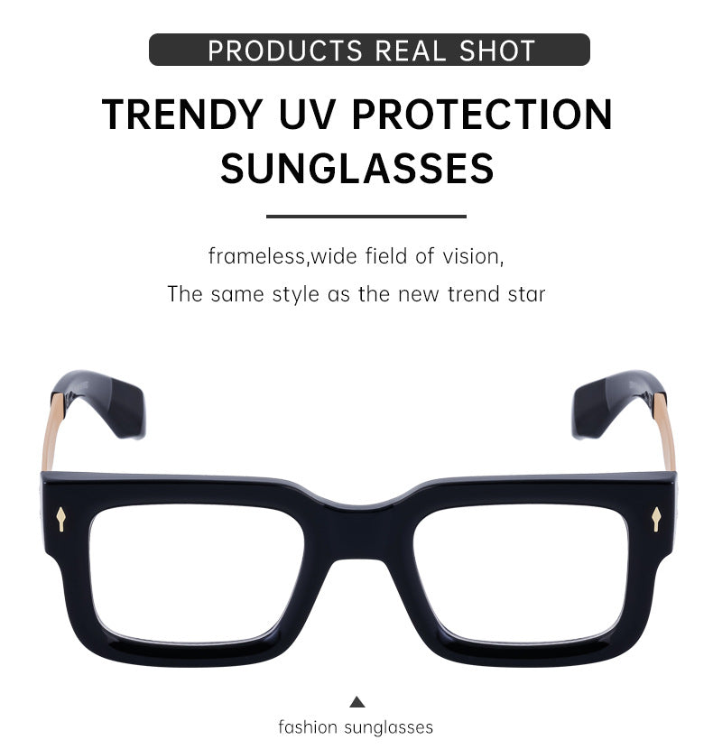 Fashion Square Frame Non-Prescription Glasses for Men, Can Be Fitted with Prescription Lenses, Optical Frame, Small Frame Glasses, Hot Sale