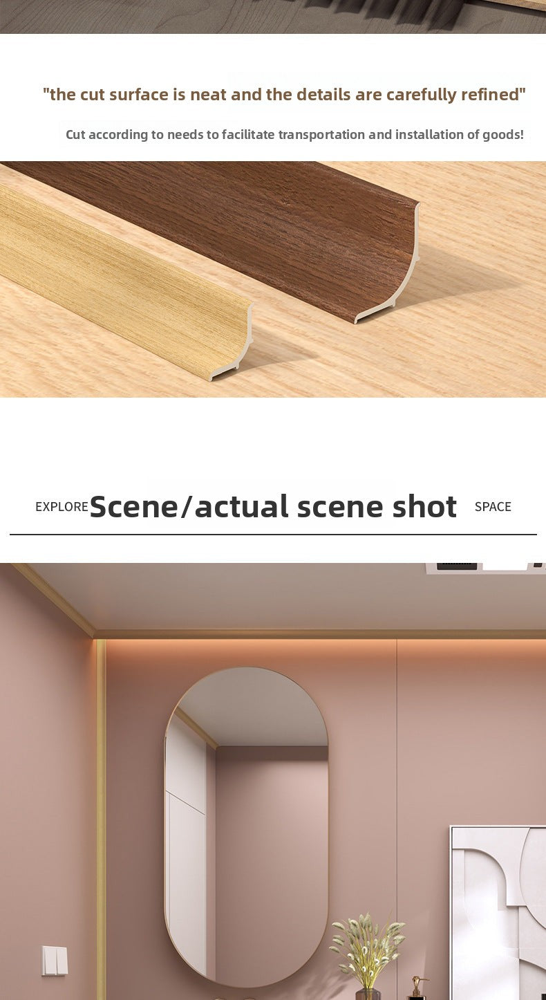 PVC Flexible self-adhesive internal corner trim for wall gaps and floor decoration, conceals imperfections, can be bent, and is suitable for ceiling trim
