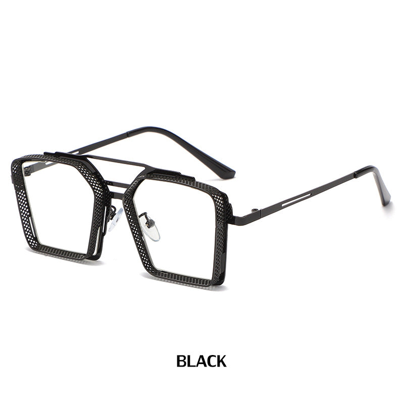Vintage Steampunk Sunglasses for Men Metal Hollow Square Frame Sunglasses Men's Trendy Glasses sunglasses