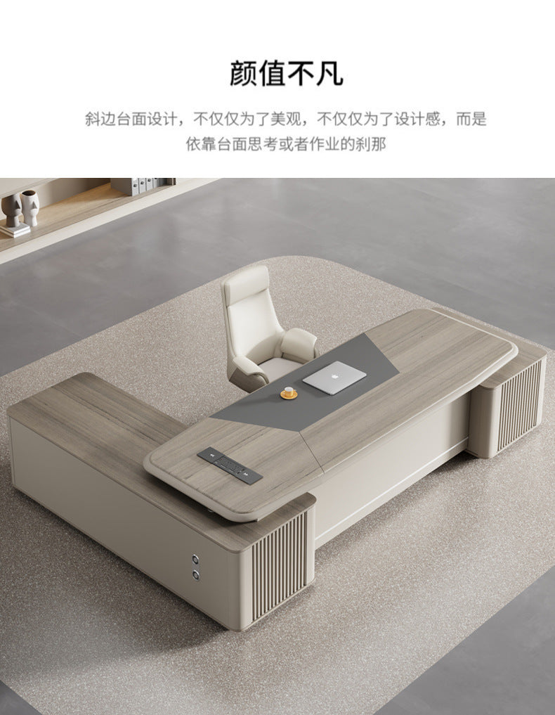 Painted Executive Desk Large Desk President Leader Chairman Manager Office Simple Modern Office Desk and Chair Set