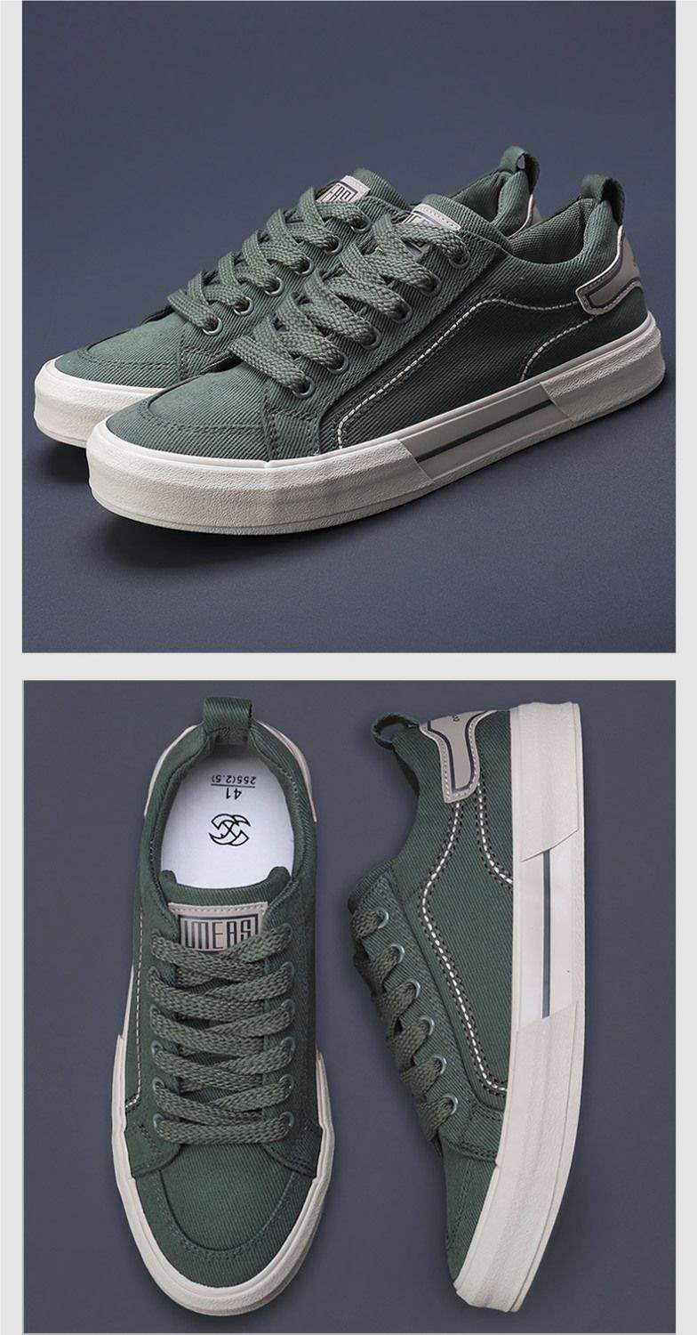 2025Autumn New Men's Shoes Low-top Breathable Flat Sneakers Men's Casual Shoes Korean Style Versatile Canvas Shoes