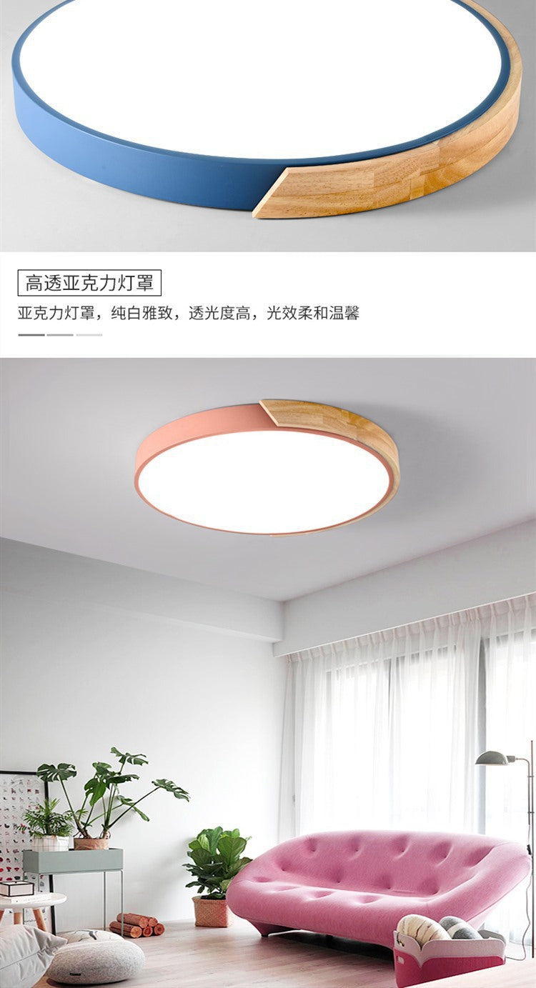 LED Lamp Bedroom Lamp Modern Simple Nordic Ceiling Lamp Creative Children's Room Study Round Room Living Room Study