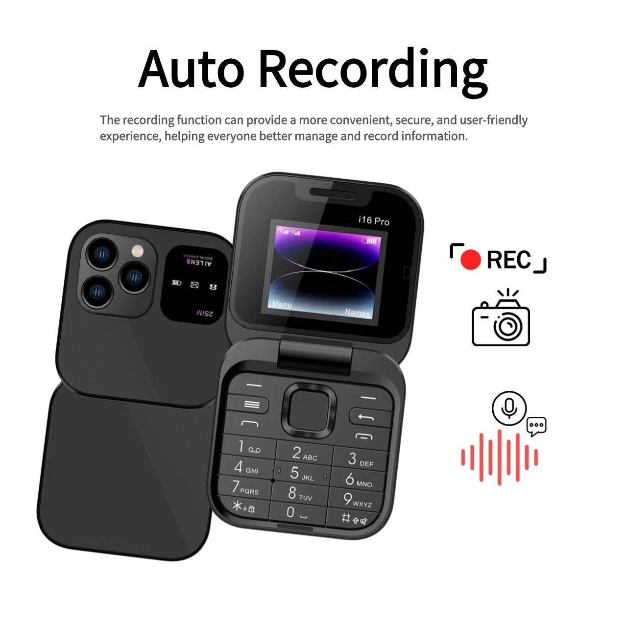 Mini Foldable Feature Phone Flip Cover Elderly Button Phone Pocket Women's Personalized Phone Backup Phone