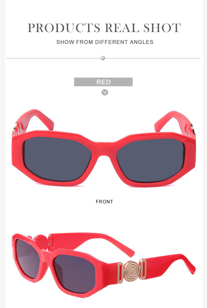 2025New Small Square Frame Sunglasses European and American Trendy Head-Shaped Polygonal Glasses Small Frame Sunglasses for Men