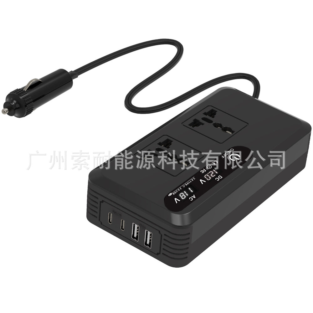 Export Car Inverter200W 12V Turn110V/220V Universal Socket for European, American, and Brazilian Standards