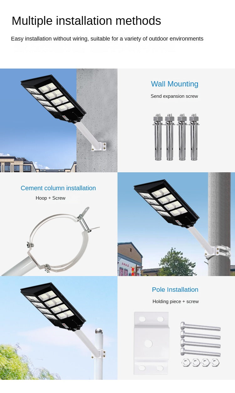800W Solar Energy Converted Into Electrical Energy Smart Sensor Energy Saving All In One Solar Street Light