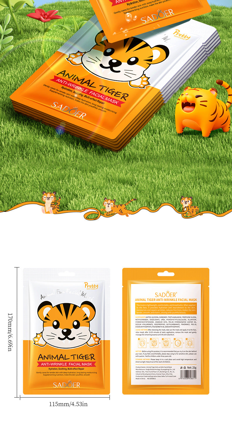 Full English Animal Pattern Mask25g SADOER Hydrating and Moisturizing Skin Care Tablets for  Wholesale