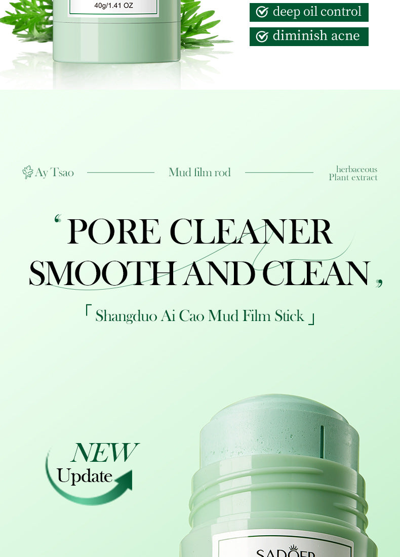 Full English Solid Face Mask40g SADOER Vitamin C Aloe Vera Mugwort Cleansing Mud Mask  Wholesale