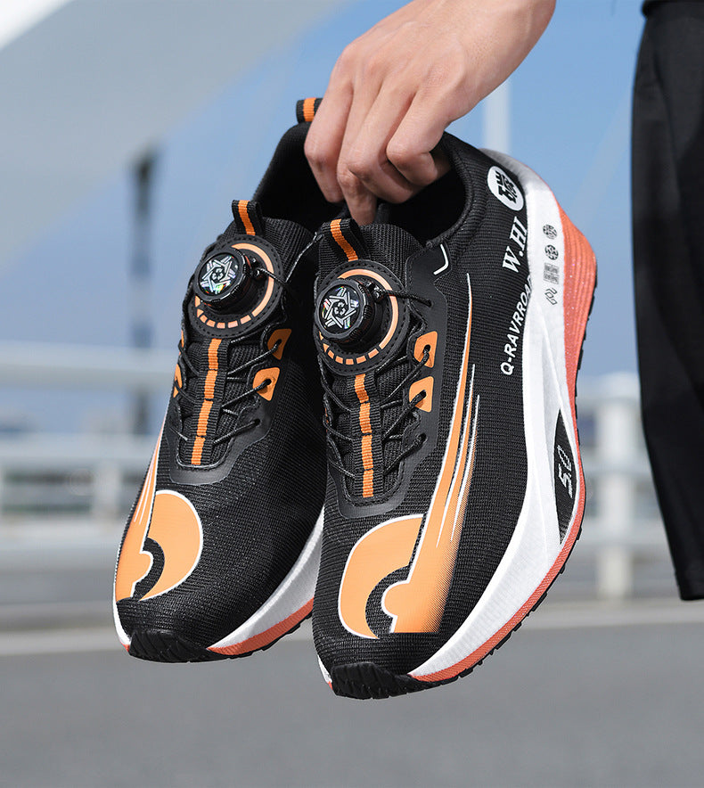 2025Autumn Winter New Style Real Explosive Carbon Plate Soft Sole Wear-Resistant Sports Shoes Parent-Child Rotating Buckle Comfortable Shock Absorption Rebound Running