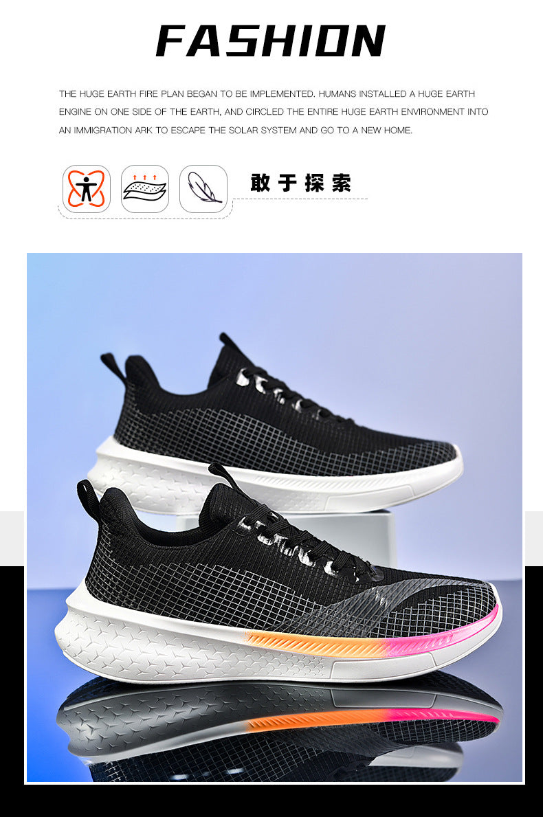 2025Spring and Summer Running Shoes for Men and Women, Mesh Breathable Soft Sole Student Sports Shoes, Racing Running Shoes, Shock Absorption, Casual Versatile