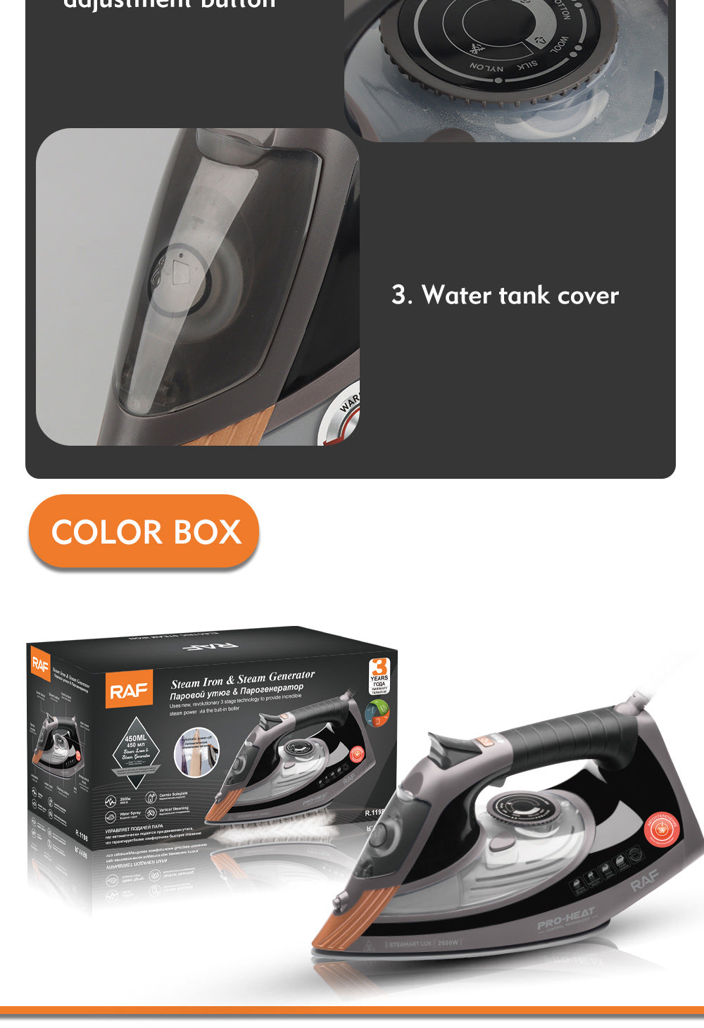 RAF European Standard Automatic Steam Electric Iron Household Handheld Fully Automatic Steam Electric Iron Ironing Machine