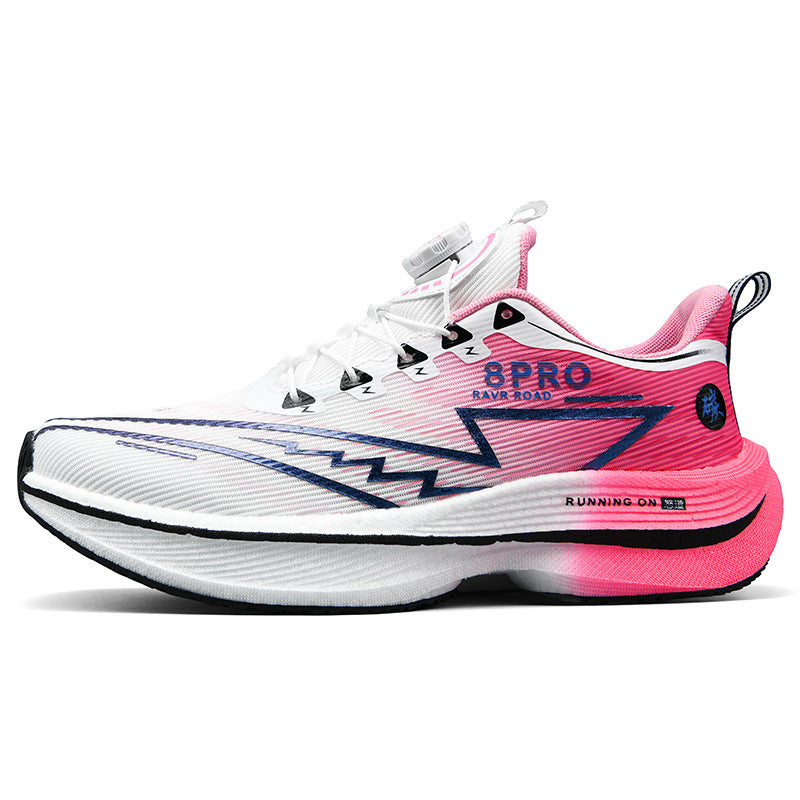 Red Rabbit8pro Full Palm Carbon Plate Racing Shock Absorption Running Shoes for Men and Women Couples Rotating Buckle Youth Student Sports Shoes