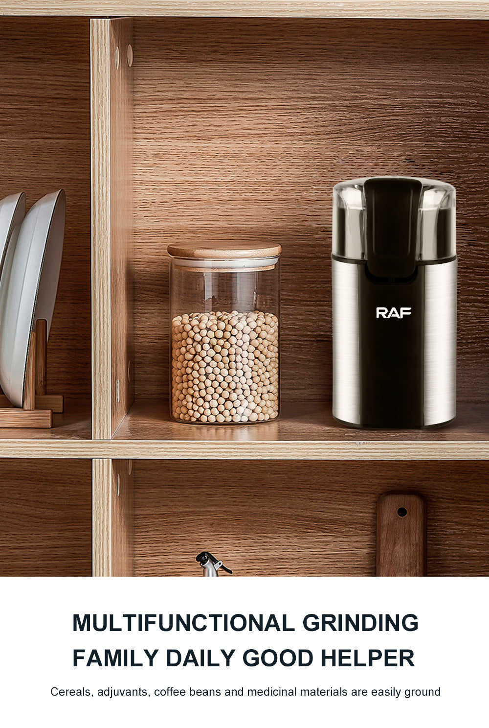 RAF European Standard Electric Coffee Grinder Dry Grinder Lightweight Household Grinding Cup Portable Coffee Bean Grinder7123