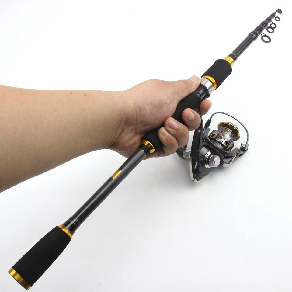Wholesale Retractable Lure Rod Set Straight Handle Lure Spinning Reel Lure Bait Combination European and American Popular Fishing Gear
